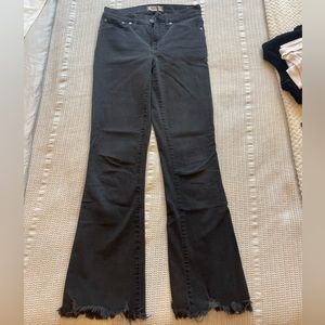 Cali Demi-Boot Jeans in Berkeley Black: Chewed-Hem Edition. Size 27 Tall.